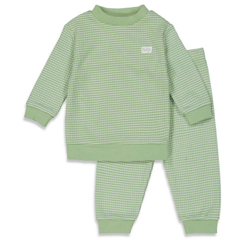 Feetje Pyjama wafel Groen melange