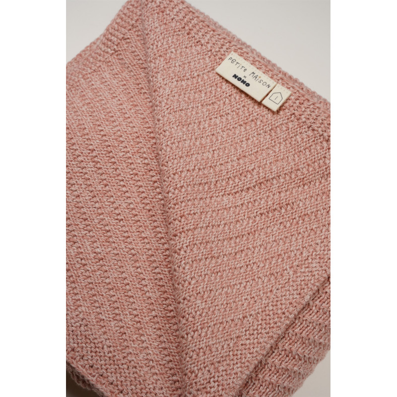 Petite Maison baby knitted blanket 90cmx90cm Old Pink