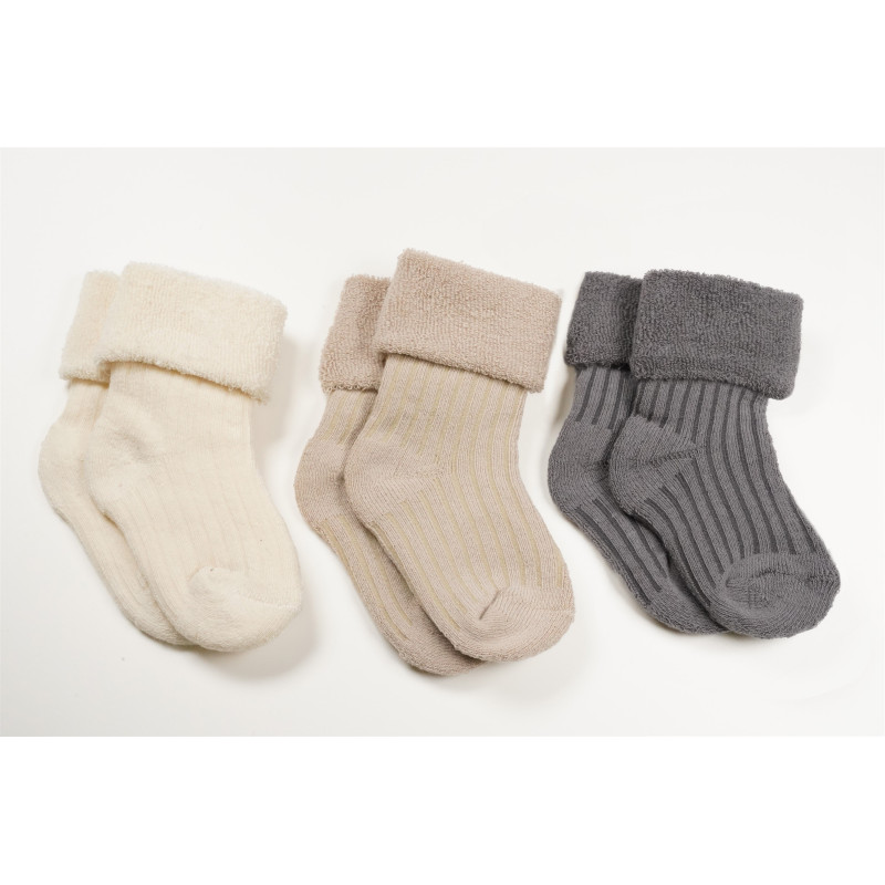 Petite Maison baby boy 3-pack terry socks Light Grey