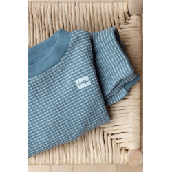 Feetje Pyjama wafel IJs blauw