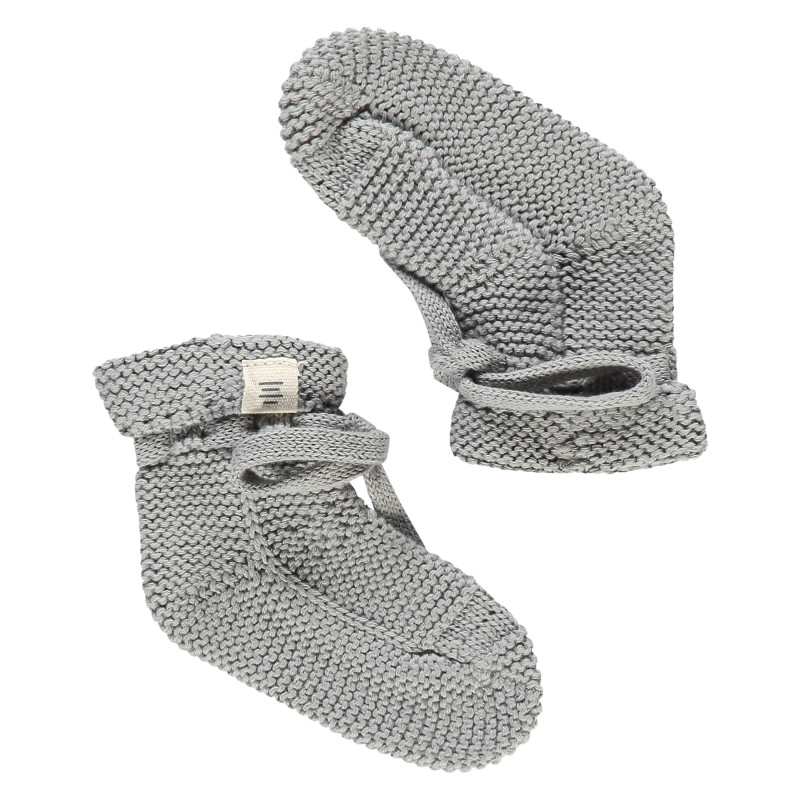 A Tiny Story baby slippers Steel
