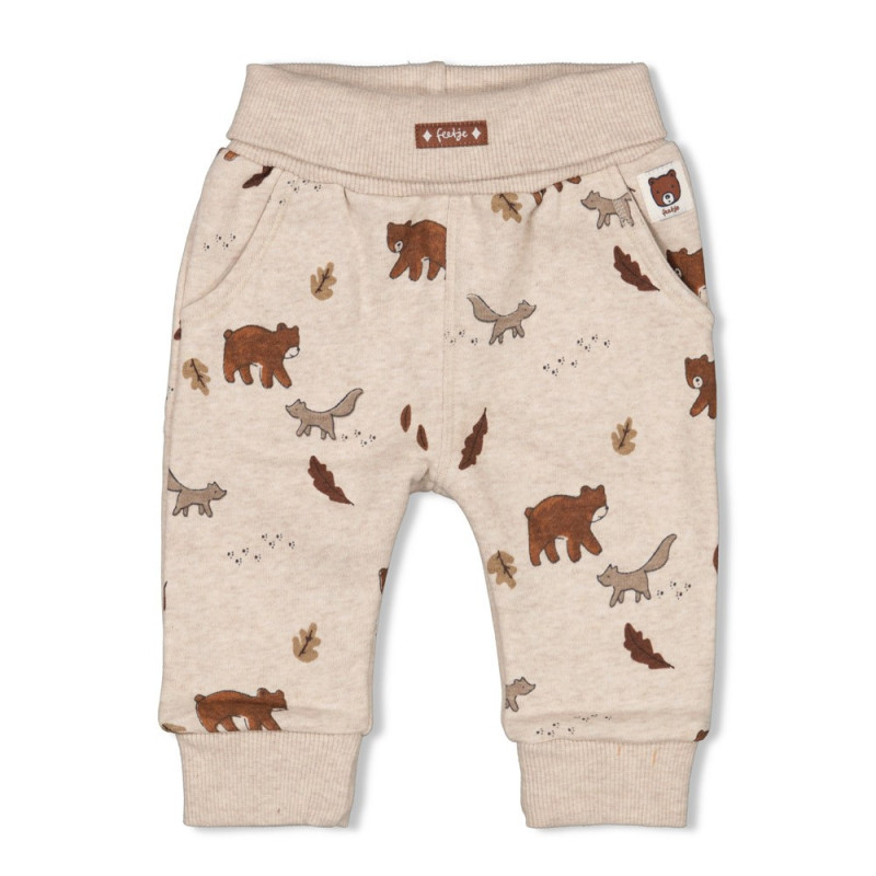 Feetje Broek AOP - Wild World Taupe melange
