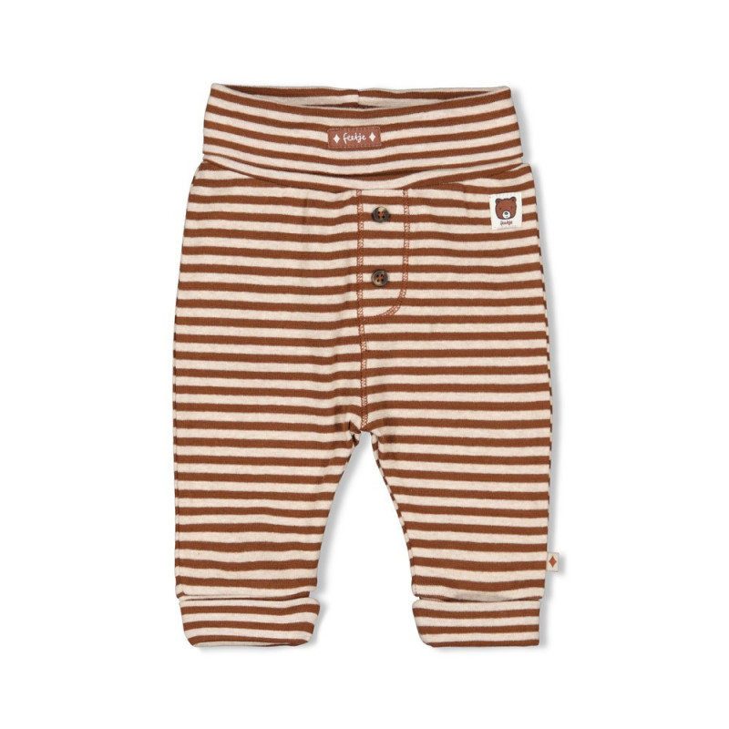 Feetje Broek streep - Wild World Bruin