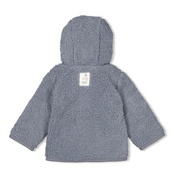 Feetje Bouclé omkeerbaar jasje met capuchon - Howdy Blauw