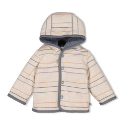 Feetje Bouclé omkeerbaar jasje met capuchon - Howdy Blauw