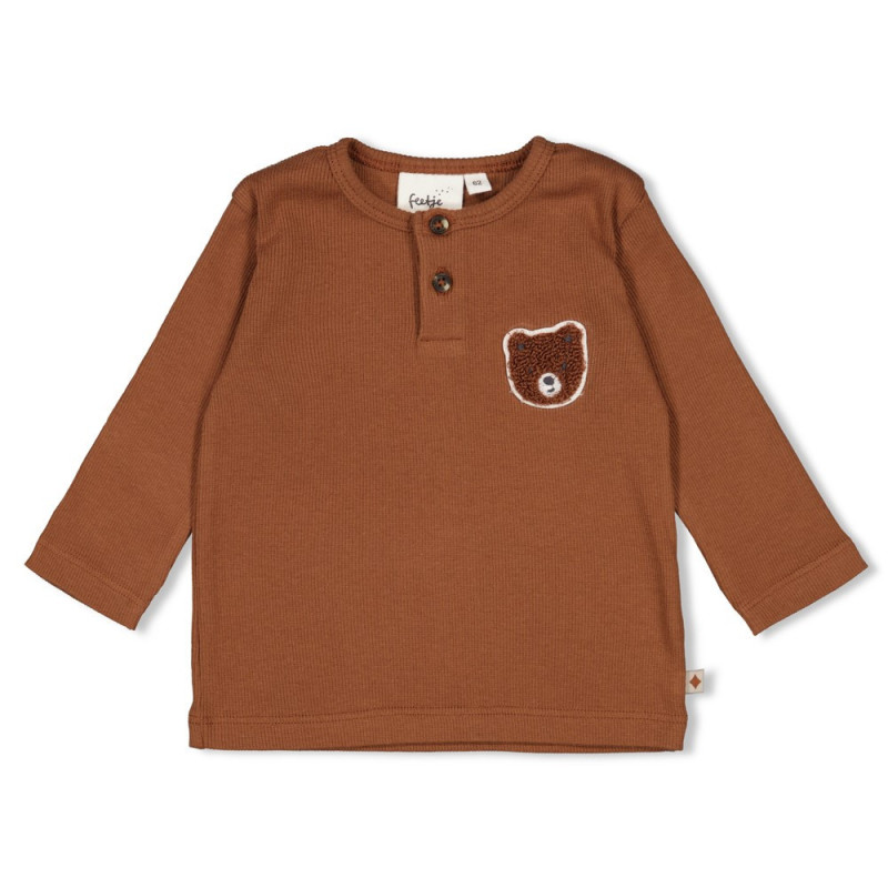 Feetje Longsleeve rib - Wild World Bruin
