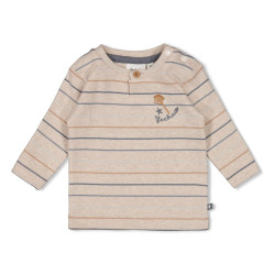 Feetje Longsleeve streep - Howdy Taupe melange