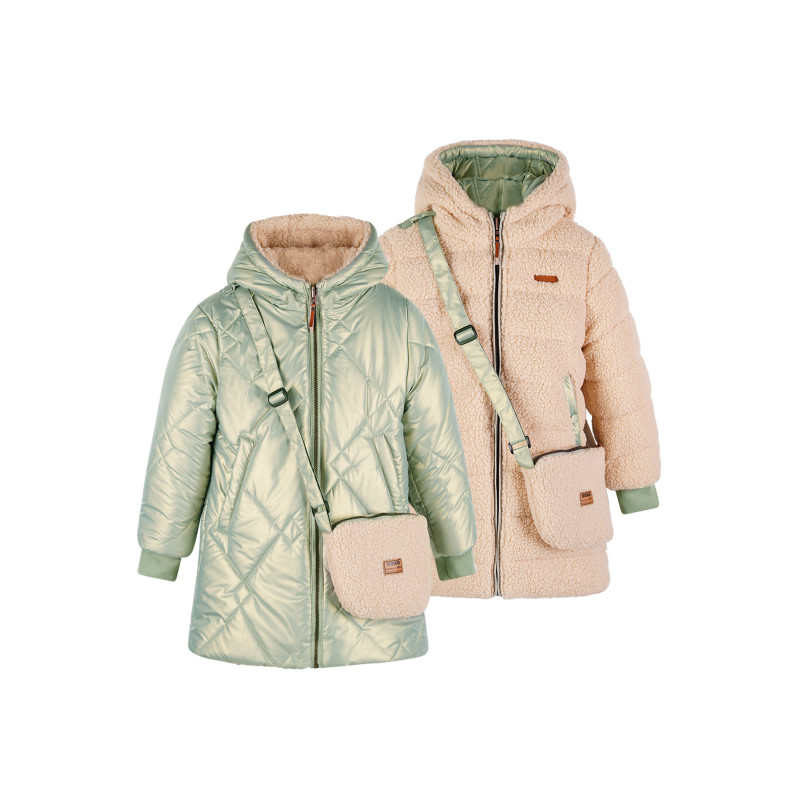 NoNo Betty Reversible Hooded Mid Long Jacket+ Bag Loden Frost Green