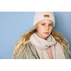 NoNo Raya Melange Knitted Scarf+ Hat set Champagne