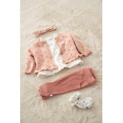 Feetje Broek ajour rib - Morning Sun Roze