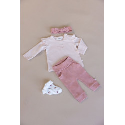 Feetje Broek ajour rib - Morning Sun Roze