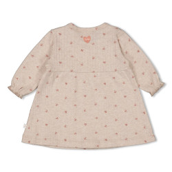 Feetje Jurk rib AOP - Morning Sun Taupe melange
