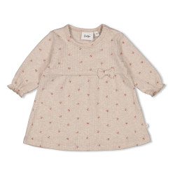 Feetje Jurk rib AOP - Morning Sun Taupe melange