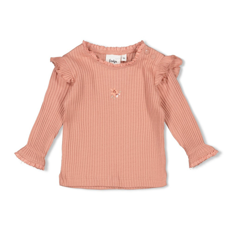 Feetje Longsleeve ajour rib - Morning Sun Roze