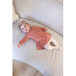 Feetje Jurk velours rib - Woodland Bloom Mauve