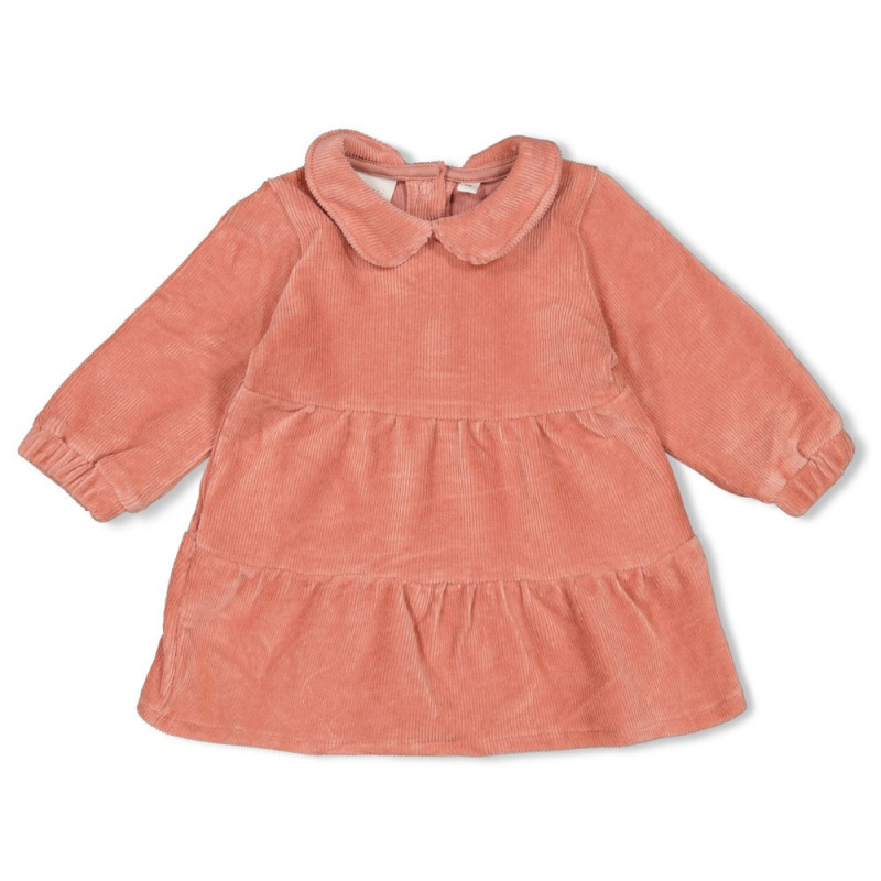 Feetje Jurk velours rib - Woodland Bloom Mauve