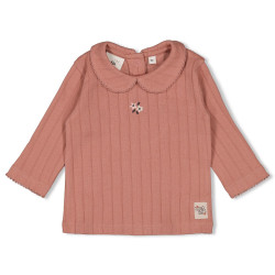 Feetje Longsleeve pointelle rib - Woodland Bloom Mauve