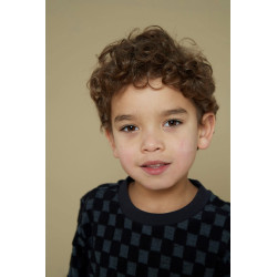 Sturdy Sweater ruit badstof - Couch Club Antraciet