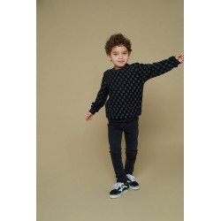 Sturdy Sweater ruit badstof - Couch Club Antraciet