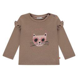 Babyface baby girls t-shirt long sleeve Sepia