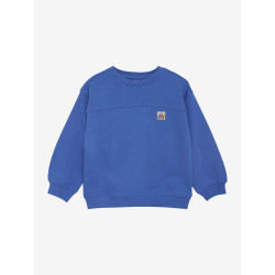 Daily 7 Oversized Sweater Textprint Dusty Kobalt