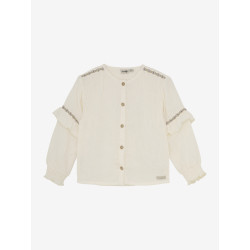 Daily 7 Shirt Longsleeve Ruffle Off White