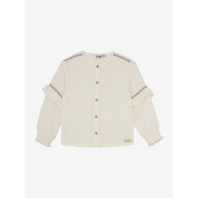 Daily 7 Shirt Longsleeve Ruffle Off White