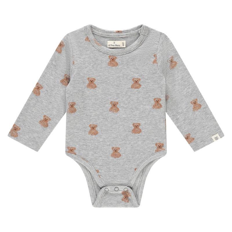 A Tiny Story baby t-shirt long sleeve Light Grey Melange