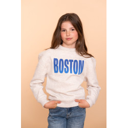 Geisha Kids Sweater Boston beige melange/blue