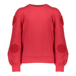 Geisha Kids Sweater flowers at sleeve red