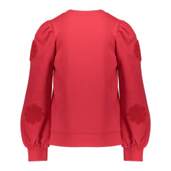 Geisha Kids Sweater flowers at sleeve red