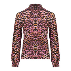 Geisha Kids Top ls AOP pink panter fuchsia/black