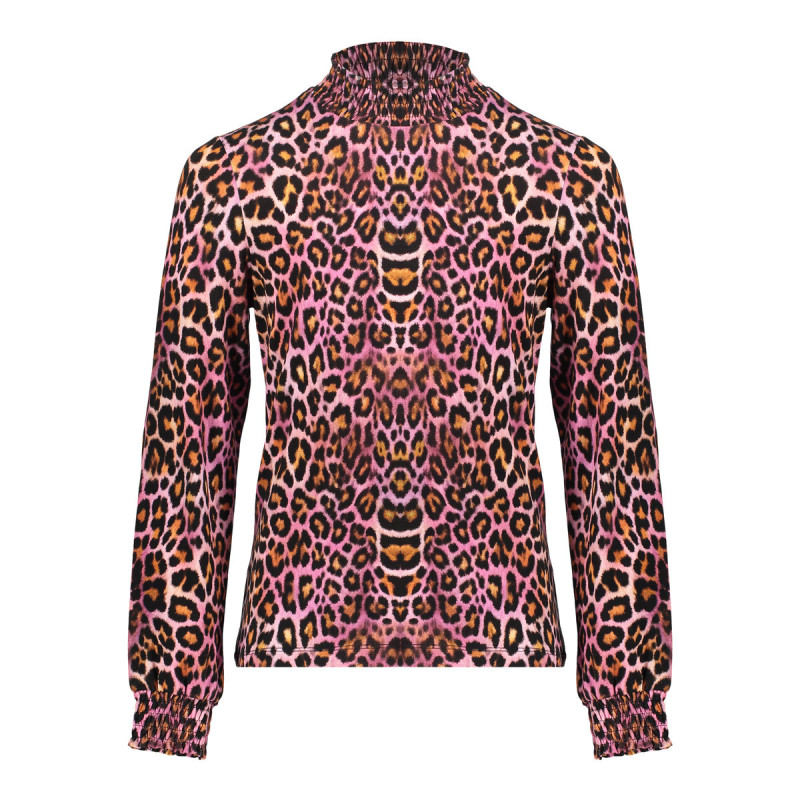 Geisha Kids Top ls AOP pink panter fuchsia/black