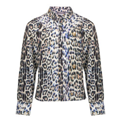 Geisha Kids Blouse leopard camel/blue/black