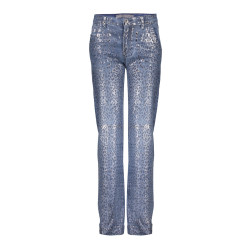 Geisha Kids Jeans leopard print coated blue denim printed coated