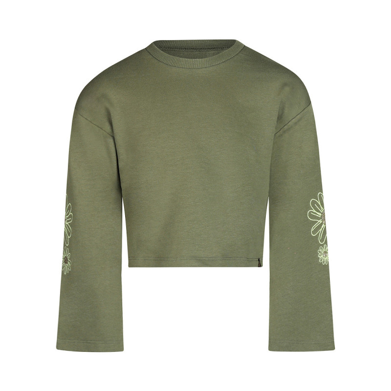 Koko Noko Sweater dropped shoulder cropped Army green