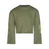 Koko Noko Sweater dropped shoulder cropped Army green