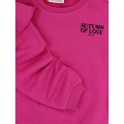 LOOXS Little sweater with ruffles magenta pink