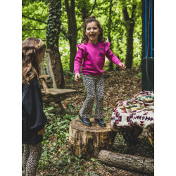 LOOXS Little sweater with ruffles magenta pink