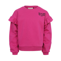 LOOXS Little sweater with ruffles magenta pink