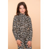 Geisha Kids Top ls AOP panter black/sand