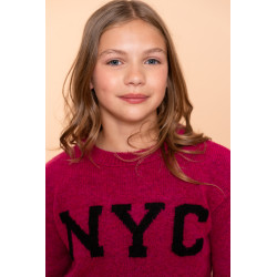 Geisha Kids Pullover NYC fuchsia/black