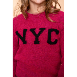 Geisha Kids Pullover NYC fuchsia/black