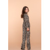 Geisha Kids Pants wide AOP leopard black/sand