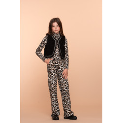 Geisha Kids Pants wide AOP leopard black/sand