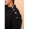 Geisha Kids Sweater buttons at shoulder black