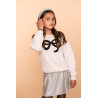 Geisha Kids Sweat bow beige melange / black