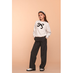 Geisha Kids Pants jacquard wide leg black/off-white