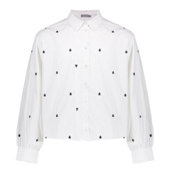 Geisha Kids Blouse hearts white/black