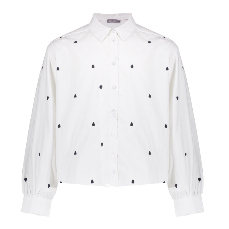 Geisha Kids Blouse hearts white/black